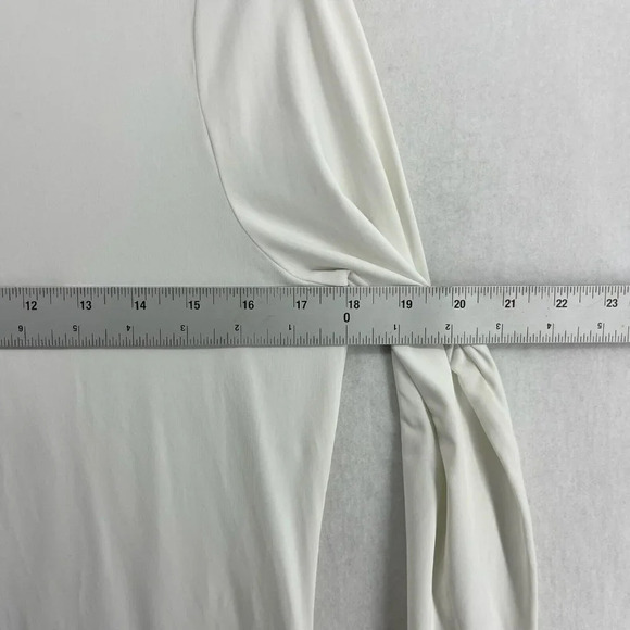 Lands' End Active Shirt Womens Sz S White Mock Neck 1/4 Zip Long Sleeve Pockets - Picture 3 of 15